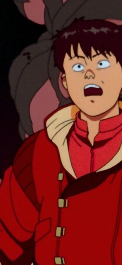 Akira (1988) Animation of two men gasping