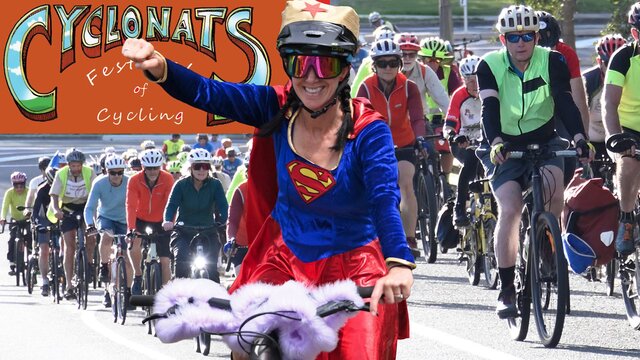 Cyclonats Festival of Cycling A composite image of Canberra cyclists
