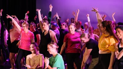 Adult dancers enjoying a class at 6th Position, home of Dance Canberra.