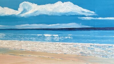 Painting of a sandy beach