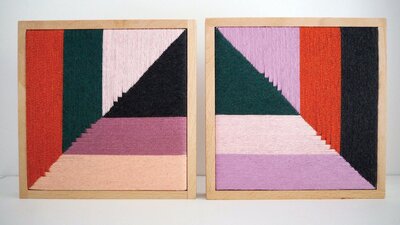 Kylie Walsh, The Pink House, Framed woven art