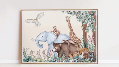 Typoflora, Woodland Animals Artprint