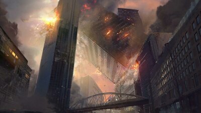 The Quake (Skjelvet) 8:15 PM Fri, Sep 25, 2026 Image of a world on fire with buildings falling and explosions