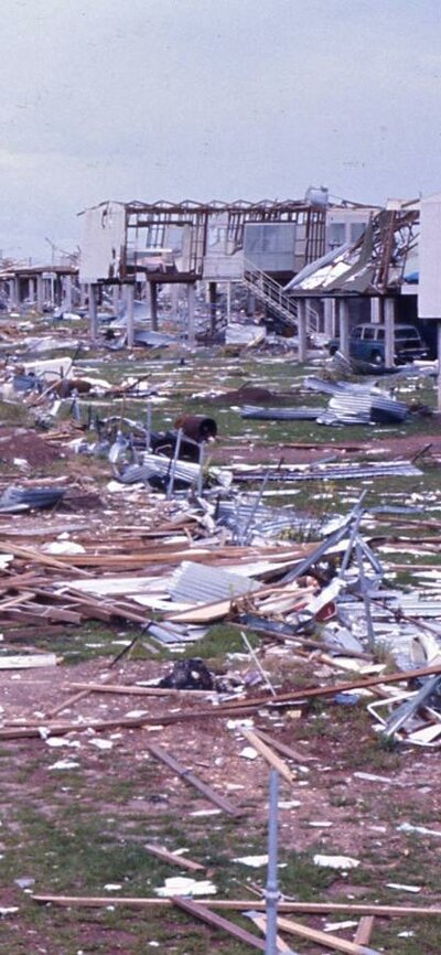 When Will the Birds Return (1975) Destroyed land and housing after a natural disaster