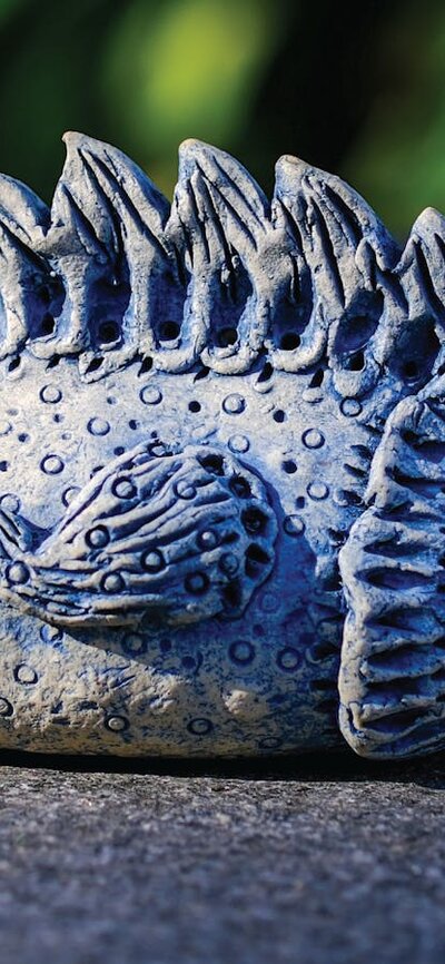 Fish Whistle - Elena Bozhko-Marshall Blue ceramic fish whistle