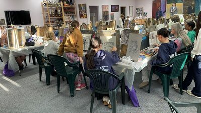 Lavender Art Studios: Studio 1 Students and Art Teachers in Studio 1