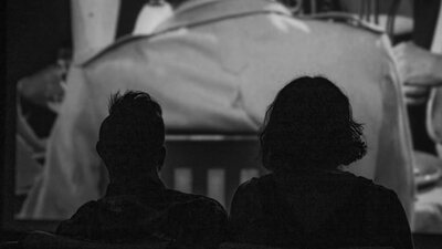 Audience watching a movie