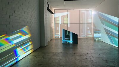 Light | Space | Image (installation view), 2024 abstract light projection in a gallery space