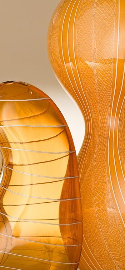 abstract glass beans