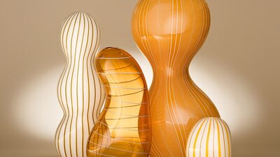 abstract glass beans