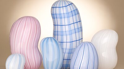 Abstract glass beans