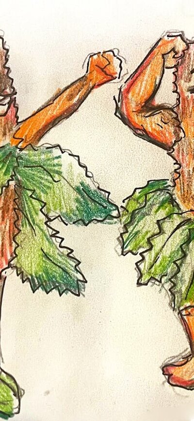 Two May Gibbs inspired Banksia Men