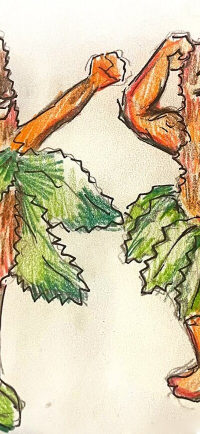 Two May Gibbs inspired Banksia Men
