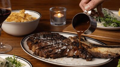 Vice Father's Day Lunch Steak and sides at VICE