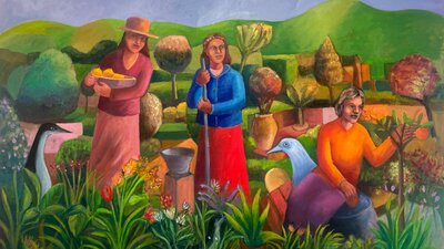 Andrew Antoniou - A Girl’s Own Garden, 2026 Oil on Canvas 110 × 153 cm