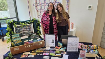 Two women from UShapeUs at their stall at For Purpose Markets