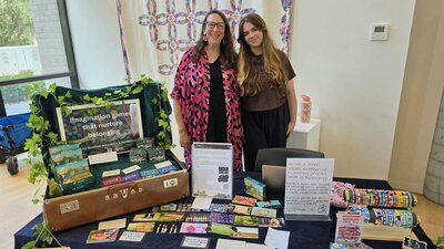 Two women from UShapeUs at their stall at For Purpose Markets