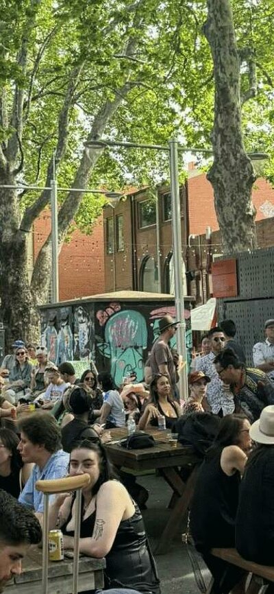 laneway full of people for festival