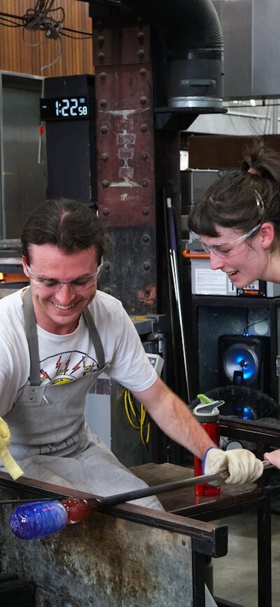 Glass blowing experience at Canberra Glassworks