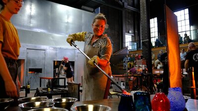 Glass blowing experience at Canberra Glassworks
