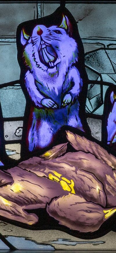 Jordan Benson, Rats, 2024 Led Glass Artwork