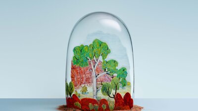 Glass artwork, watercolour, gouache, glass paint