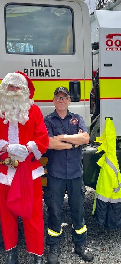 Hall Brigade & Santa Hall Fire Brigade with Santa
