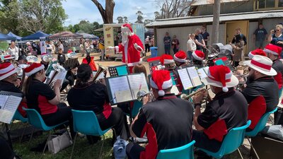 Santa conducts Canbera Brass Band