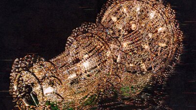 What you see is the unseen / Chandeliers for Five Cities by Kyungah Ham © Kyungah Ham. Courtesy of Chandelier lit up on the floor