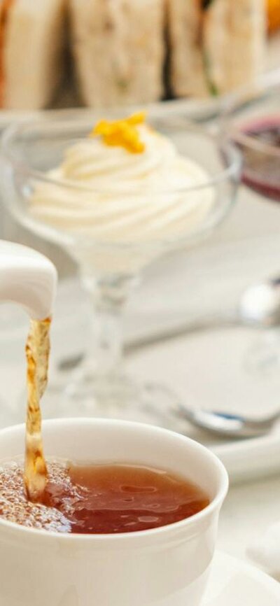 High Tea at Pavilion Pouring tea into cup