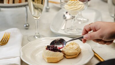 High Tea at Pavilion Scones with jam at high tea