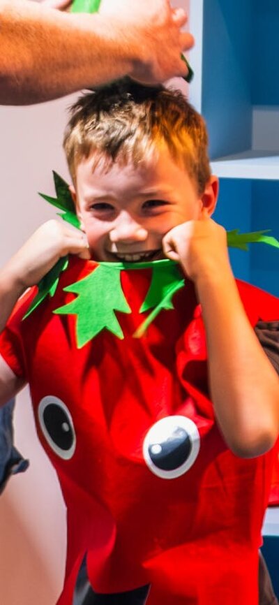 One child dressed up as a chili at Hop In