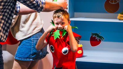 One child dressed up as a chili at Hop In