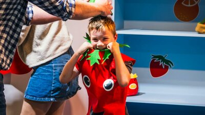 One child dressed up as a chili at Hop In