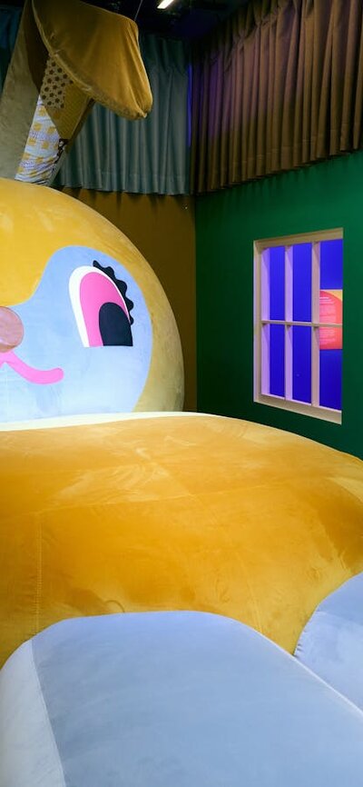 Beci Orpin's interactive artwork Bunny Dearest, installation photograph