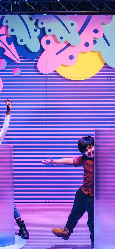 Children enjoying the Illuminate exhibition