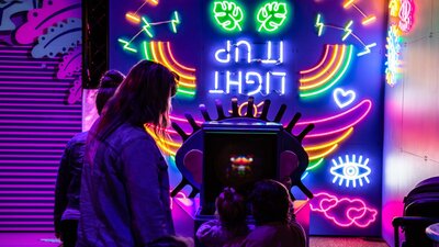 Children enjoying the Illuminate exhibition