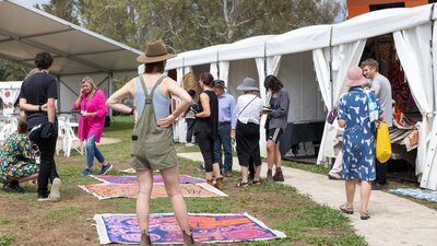 Buyers at the AIATSIS Indigenous Art Market