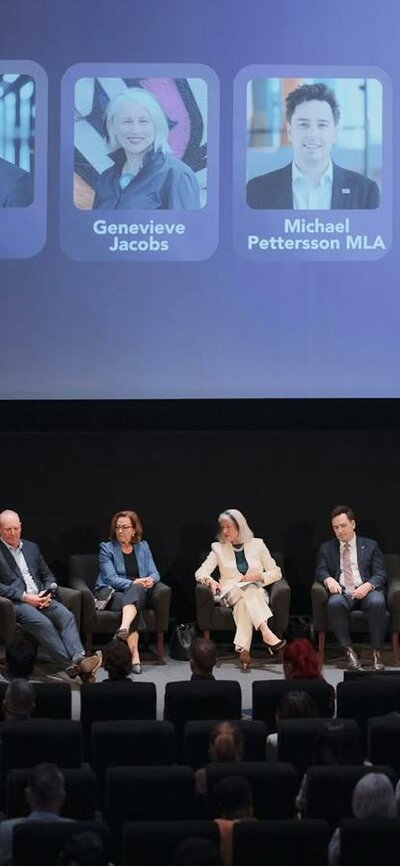 Final Panel at Innovation Showcase 2025 Photo of 5 speakers at the final panel at Innovation Showcase 2025