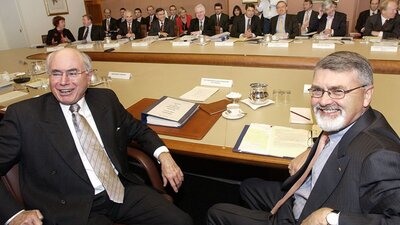 John Howard with Dr Peter Shergold at the 2005 COAG meeting, 2005