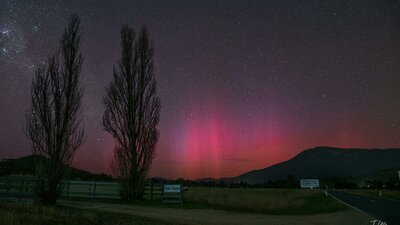 Aurora Australis over Mt Tennent This shows a display of the aurora from the Tharwa area where the workshop will be conducted