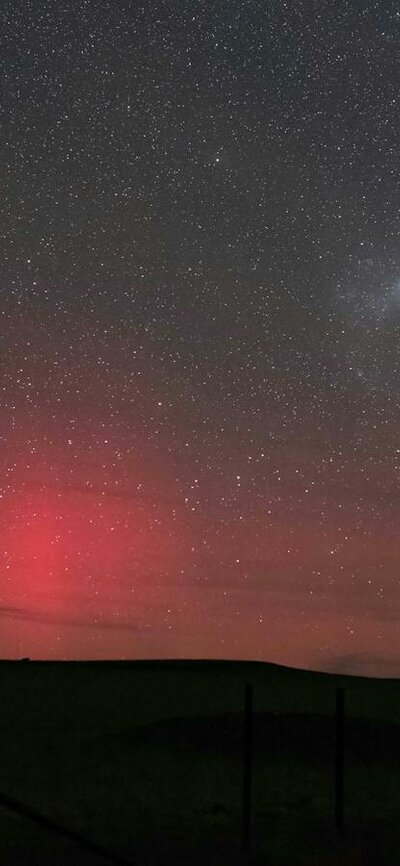 Red Aurora Australis typical of a minor display that can be photographed in the Canberra area The aurora appears red in colour as it is usual to capture the upper levels of the aurora here