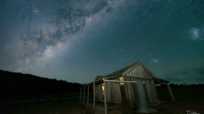 You will learn to take landscape astrophotography photos like this This shows the rising Milky Way core at Brayshaw's homestead in the southern ACT