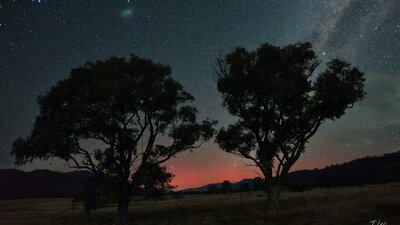 A small but vivid display of the aurora in the Tharwa area this shows a typical display of the aurora that can be captured with the camera in the ACT area
