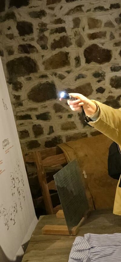 Tim the Yowie Man explaining something at Lanyon Homestead