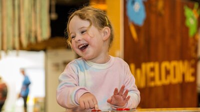 A child in The Shed at Little Explorers' Days