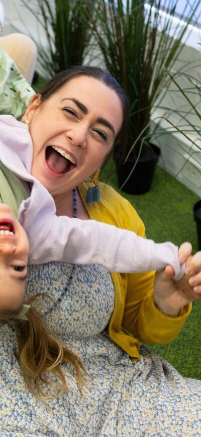 A child playing with an adult at Little Explorers' Days
