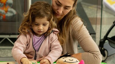 Child and mother at Questacon's Little Explorers' Days