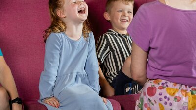 Children watching a stage show at Questacon's Little Explorers' Days