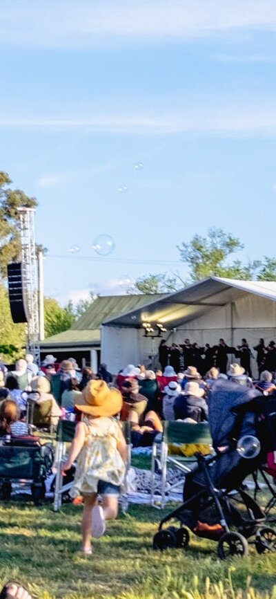 Live at Lanyon Live at Lanyon Performance from 2024, People watch CSO perform outdoors at Lanyon Homestead